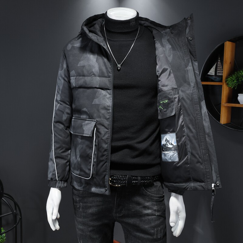 7258冬季新款迷彩连帽外套保暖白鸭绒羽绒服P310控价398起,男装羽绒服,钱塘2010-1