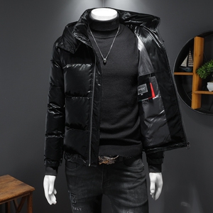 7394 冬季新款羽绒服男连帽白鸭绒袖标保暖外套 P320 控价428起图片