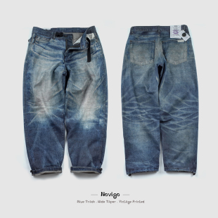 BLUE 古董复刻收藏牛仔裤 TRASH TAPER.日本进口丹宁 WIDE NOVIGO