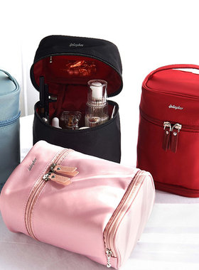 日本iplaybox竖款纯色大容量多功能旅行收纳袋便携专柜手提化妆包