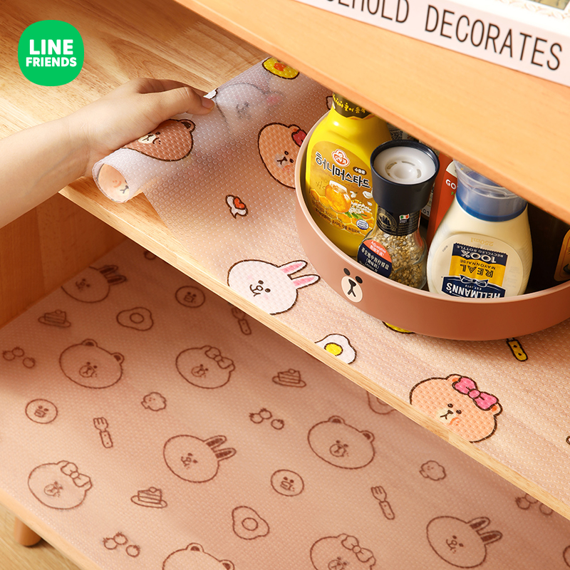 LINE可爱布朗熊防油桌布抽屉垫厨房柜子专用防霉防水贴纸防潮垫-封面