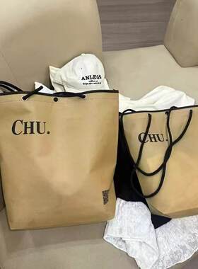 白无纺手提子袋定印logo女装店空加厚衣服服装按扣AAR抽绳童装袋