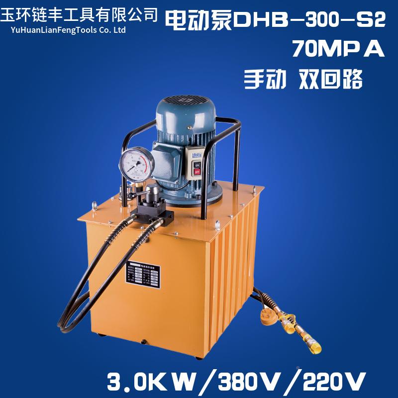 DHB300D压2电动液泵带双电磁阀 液压泵站,-油DHB300-D压机 双回液