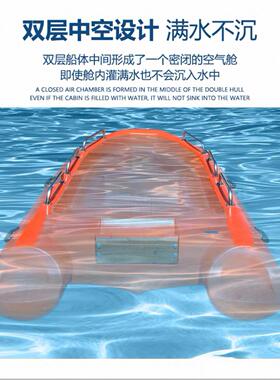 蓝舶游艇PE4.1米冲锋险舟抗抢DLL浪救洪灾冲配船外机救生艇