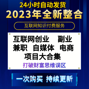 网络创业互联网项目教程自媒体知识付费副业电商信息差课程学习