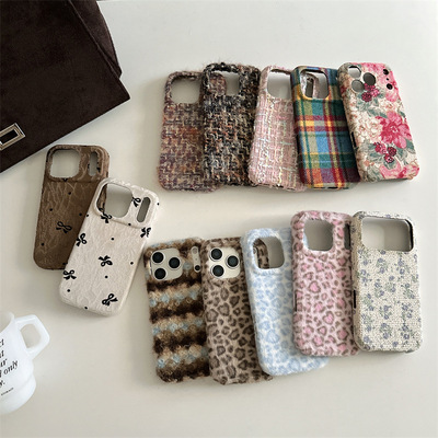 毛绒绒iphone17秋冬复古手机壳女