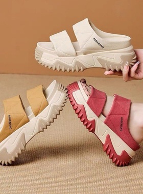 Women's sponge cake soft soled student sandals女松糕凉拖鞋