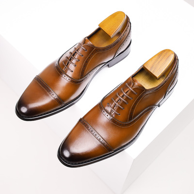 Blok carved men leather shoes made of genuine leather男皮鞋