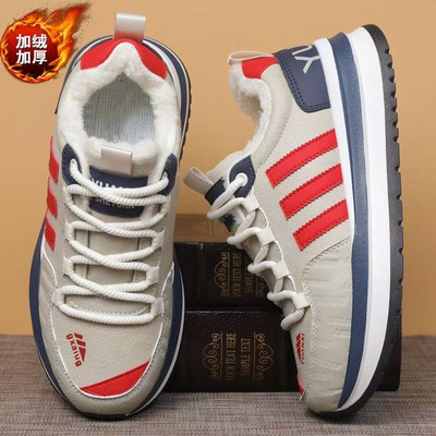 Men velvet casual running shoes男鞋秋冬加绒款休闲运动鞋跑步