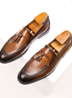 LeFu shoes men's genuine leather leather shoes in large size