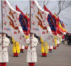 定制清朝八旗定制满族三角龙旗仿古旗子招牌旗影视旗演出旗帜战旗