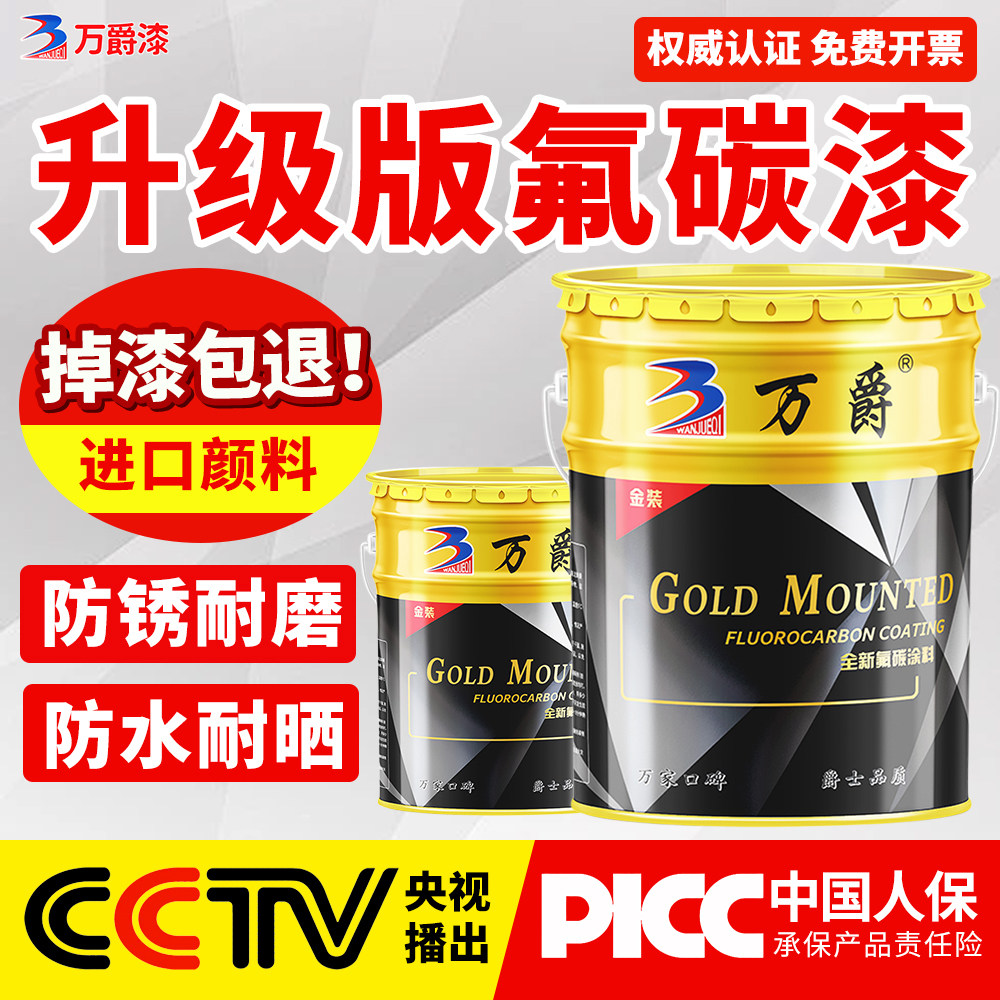 金属氟碳漆户外不锈钢喷漆镀锌管入户门外墙改色汽车防腐防锈油漆