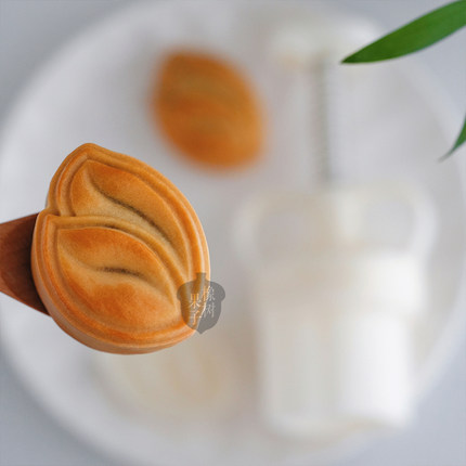 50g田园风小树苗叶子绿豆糕模具 立体树叶青团中秋节月饼模具diy