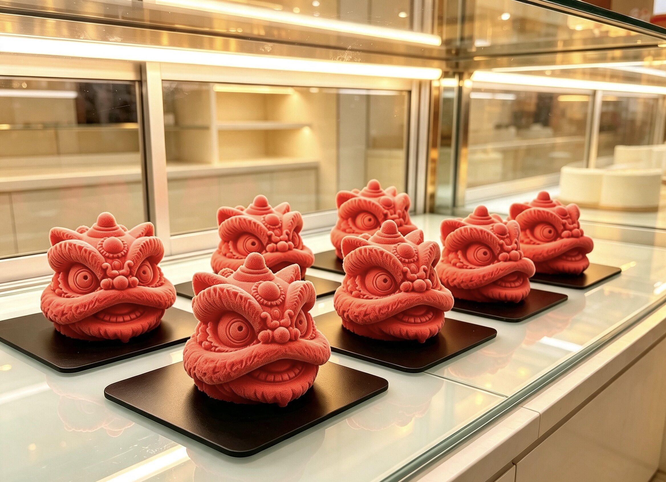 国潮醒狮头模具3D立体慕斯蛋糕狮子头翻糖模具蛋糕装饰模具模具图片