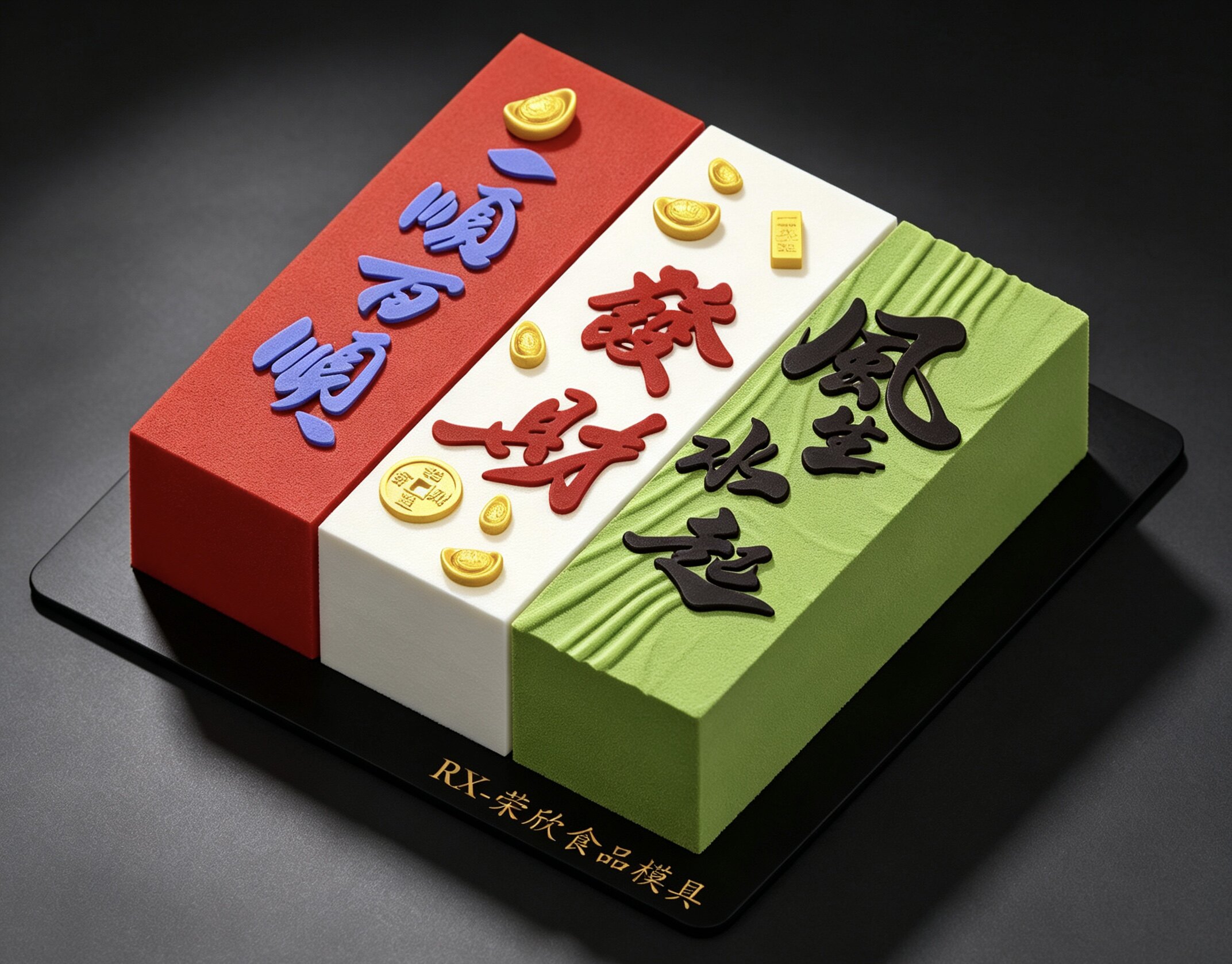 中式3拼，风生水起顺风顺水来财发财一顺百顺6寸乘3慕斯蛋糕模具