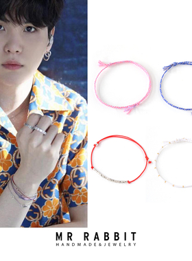 纯手工编织S925银简约BTS闵玧其周边同款许愿手绳男女手链