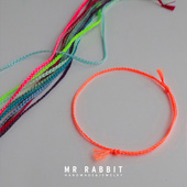 RABBIT正品 手工编织张碧晨荧光色超细百搭手绳男女情侣夏日链