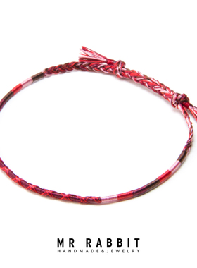 纯手工编织红色本命年许愿手绳