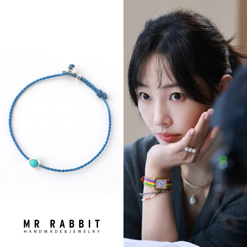 兔子先生手工制作S925银白百何同款手链天然石细手绳叠戴编织绳,饰品/流行首饰/时尚饰品新,手链,淘宝优惠券,粉丝福利购,淘宝优惠卷