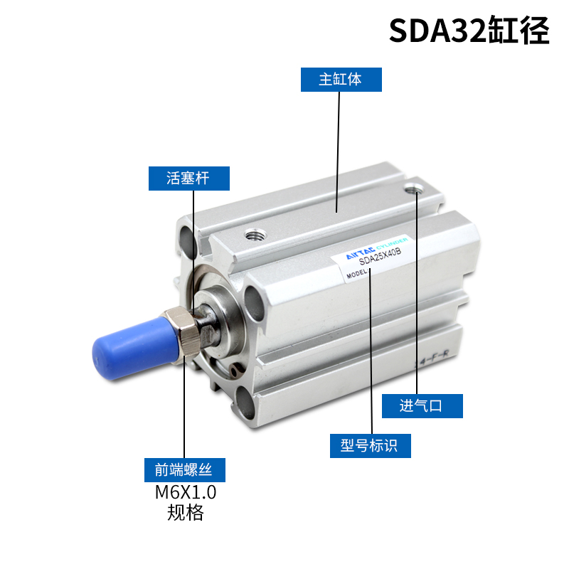 AirTAC亚德客薄型气缸SDA32X40 SDA32X40B SDA32X40S SDA32X40SB