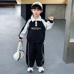 儿童春装男童套装2026新款韩版炸街春秋款衣服痞帅男宝运动两件套