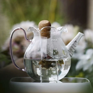 新款花口玻璃执壶木塞试管泡茶器耐热普洱白茶煮茶壶创意围炉煮茶