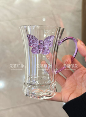 手工高硼硅耐热蝴蝶绿茶杯水杯