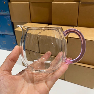 透明耐熱玻璃公道杯高檔茶海紫把玻璃公杯分茶器功夫茶具280c 新款