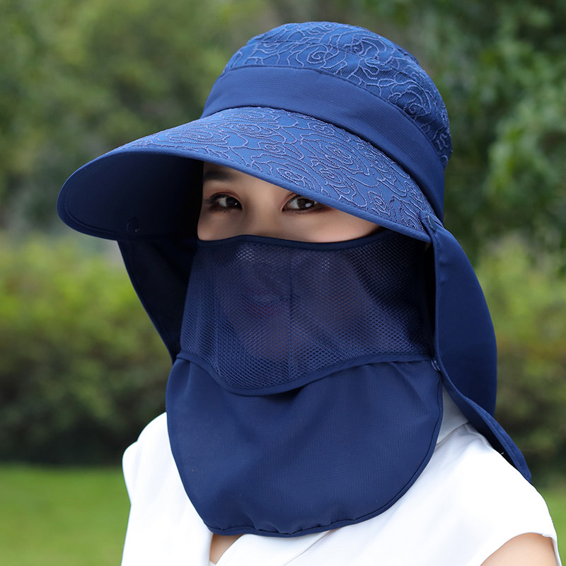 遮阳帽女夏天防晒骑车护脸户外太阳帽女百搭大沿遮脸凉帽防紫外线