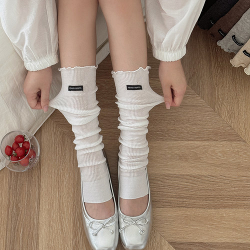 踩脚小腿袜子女miu系夏季薄款
