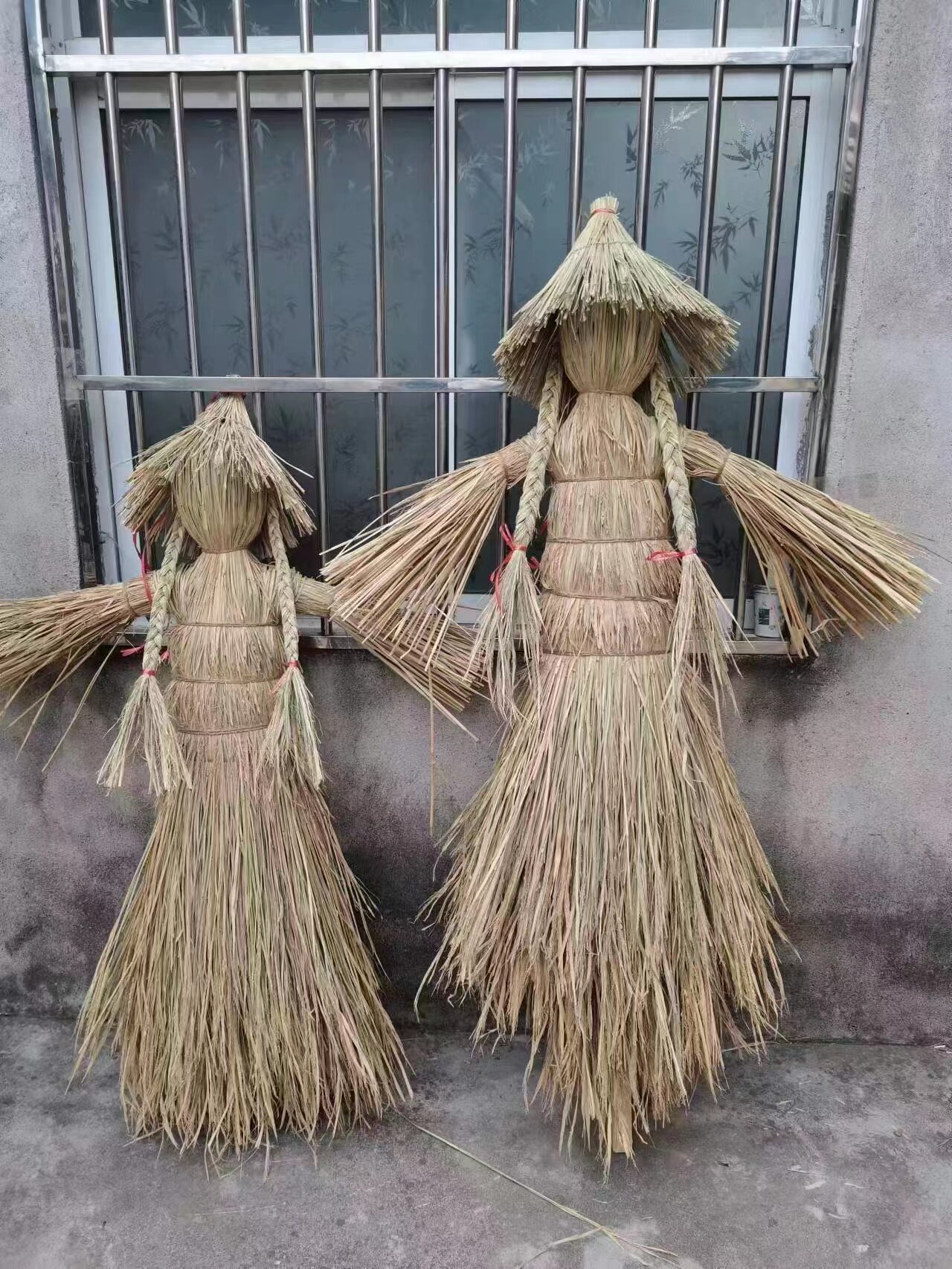 稻草人手工制作人物工艺品编织拍摄道具场景布置复古节日装饰