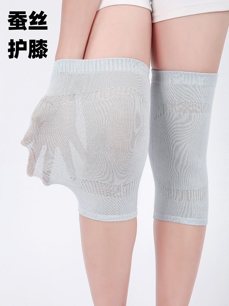 夏季蚕丝棉护膝男女通用老寒腿空调房小短护膝盖防寒保暖隐形薄款
