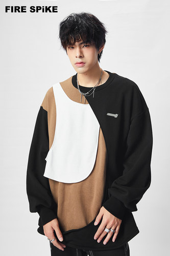 FIRESPIKE火钉解构多层次拼接宽松长袖男女同款卫衣