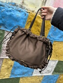 外贸出口日单女包单肩包手拎包木耳边甜美纯色简约百搭斜背包