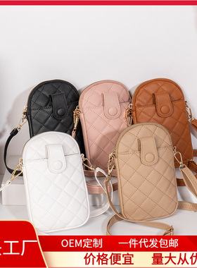 简约时尚压花斜挎手机包2022 ladies bags 跨境包包女