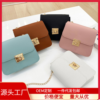 ladies bags0时尚小方包2021跨境女包包女一件代发韩版时尚链条斜