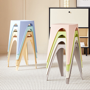凳子塑料北欧成人加厚网红家用客厅圆凳ins备用凳登子朔料胶板凳
