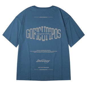 oversize美式重磅潮牌胖子男装大码嘻哈宽松短袖T恤五分男款半袖