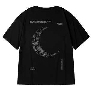 高街潮牌宽松T恤胖子短袖男加肥加大五分袖纯棉肥佬大码男装夏季