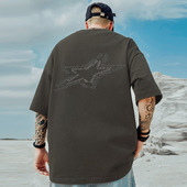 情侣半袖 美式 T恤 男装 oversize欧美嘻哈夏季 重磅短袖 纯棉宽松大码