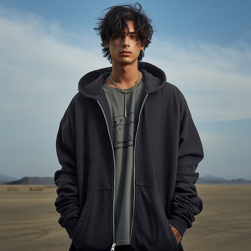潮流大码宽松休闲连帽