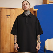 胖子反领纯棉简约百搭宽松加肥加大短袖 潮牌大码 男装 肥佬POLOt恤