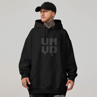 2026青少年大码连帽美式重磅胖子男宽松卫衣纯棉加绒春秋冬款外套