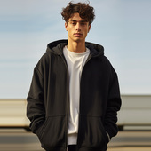 秋冬大码 拉链外套男潮牌夹克加绒连帽衫 卫衣纯棉开衫 运动休闲美式