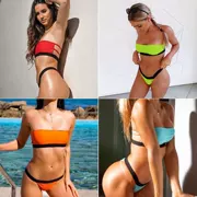 Mới 2019 Châu Âu và Mỹ bikini màu rắn ống top chia áo tắm nữ hai mảnh áo tắm đi biển bikini - Bikinis