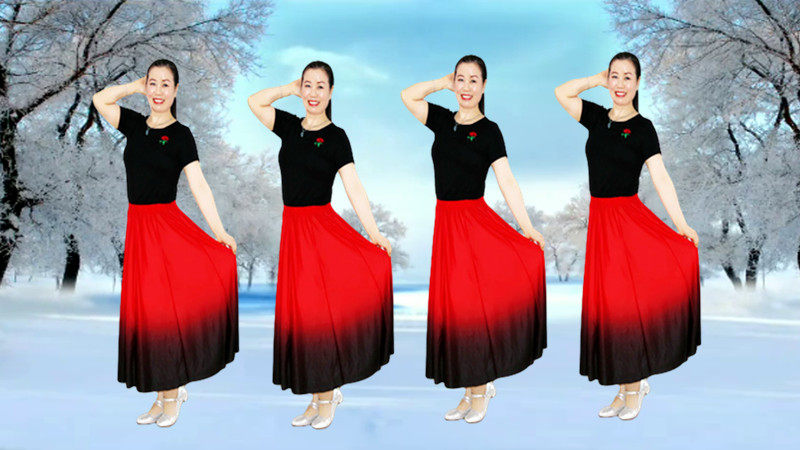 雪妹舞蹈服《忧伤的华尔兹》广场舞服裙装民族风形体中三表演服