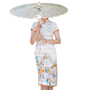 首玺新中式旗袍连衣裙女夏日常高端气质醋酸全开襟年轻款改良旗袍