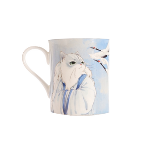 观复猫节气系列白露骨瓷马克杯杜拉拉创意大容量卡通猫水杯情侣杯