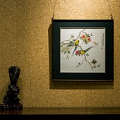 观复博物馆限量收藏级九宫系列粉彩手绘花鸟挂屏瓷板画高档中式