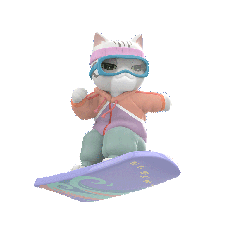 观复猫冰雪运动珍藏版盲盒（一套）套装滑雪公仔潮玩手办摆件文创